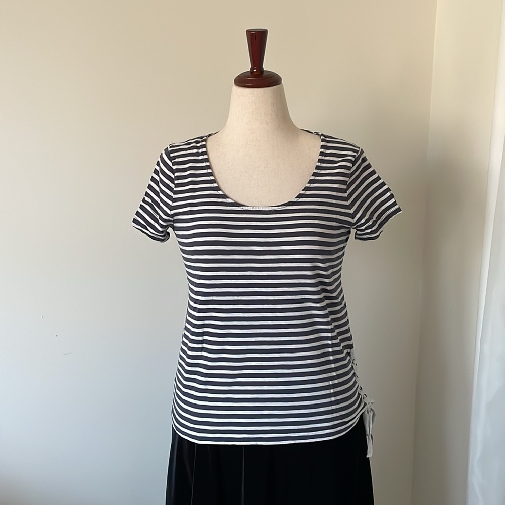 J. Crew Striped Side-Tie Tee - Small